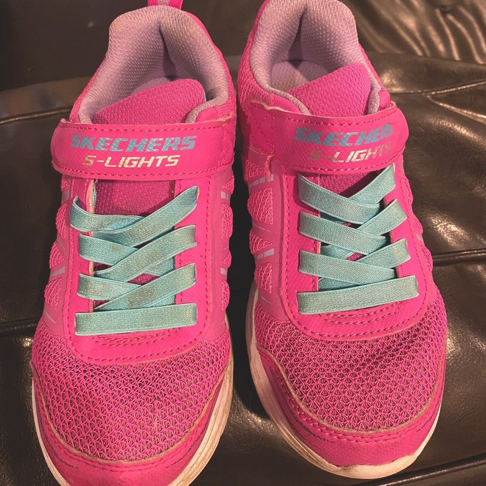 Sketchers hot pink S light glimmer shoes size 1